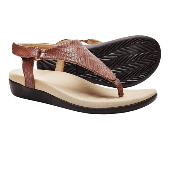 Utenag Arch Support Orthotic Adjustable Thong Sandals Faux Leather Size 40/9 - Picture 6 of 13